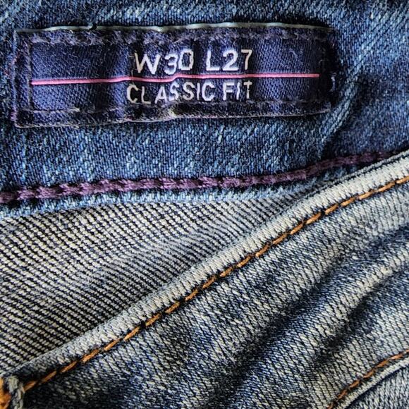 Vigoss Skinny Jeans Women 30X27 Jagger Striped Fray Hem High Rise Stretch Denim - Picture 12 of 14